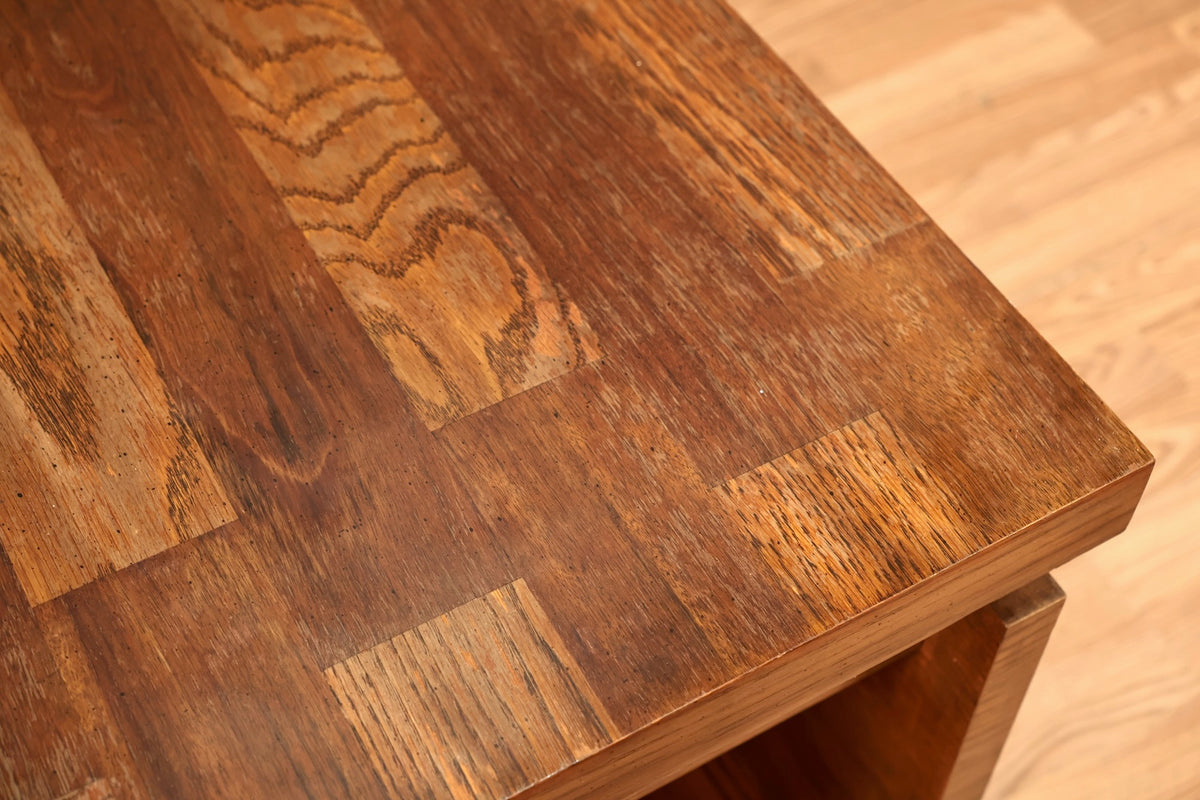 Lane Brutalist Oak End Table N