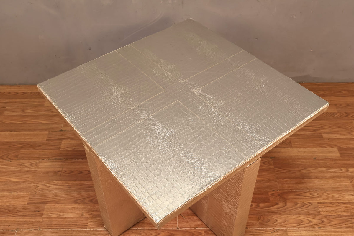 Large Silver Alligator End Table - ONLINE ONLY