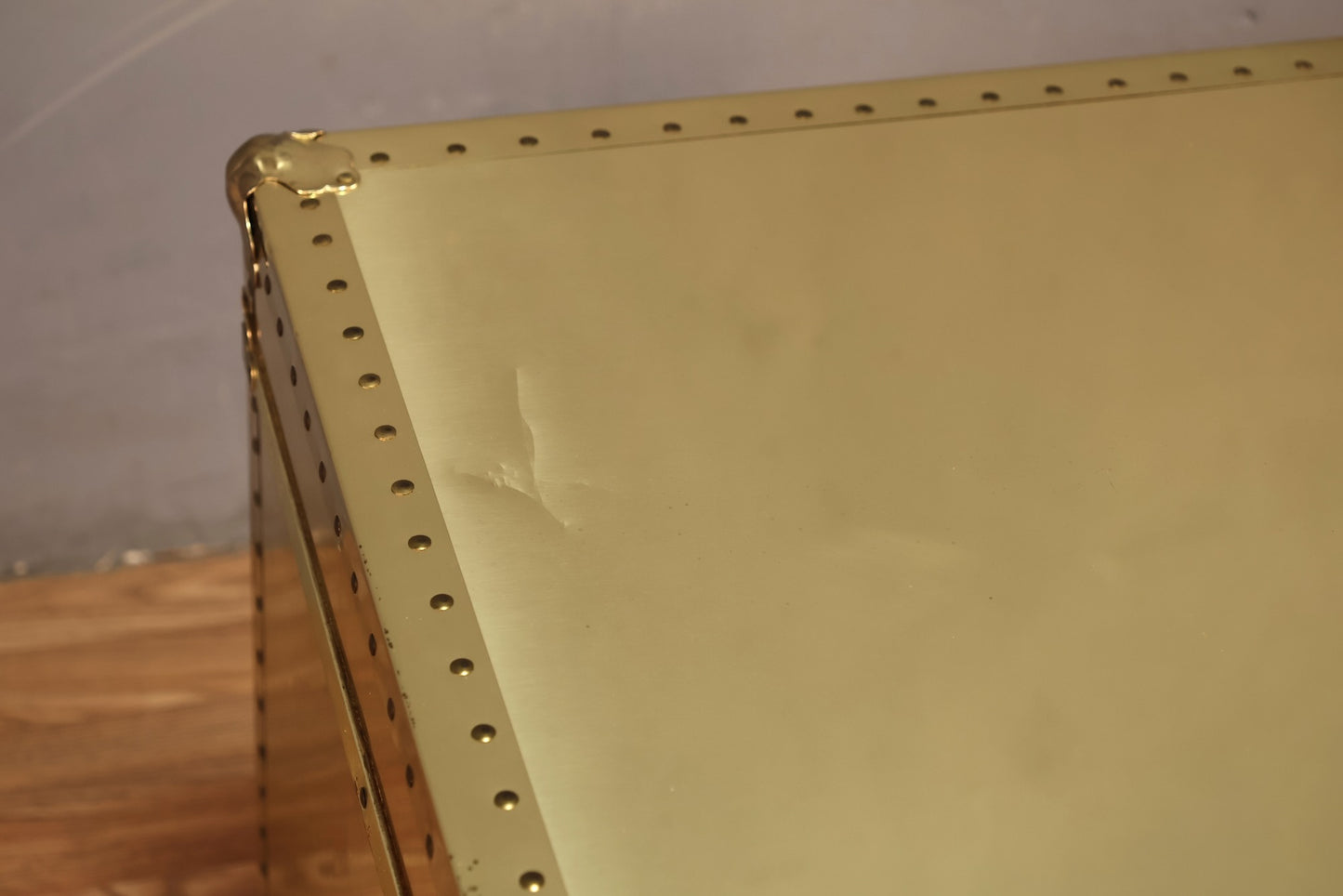 Campaign Gold Cedar-Lined Cube Trunk - ONLINE ONLY