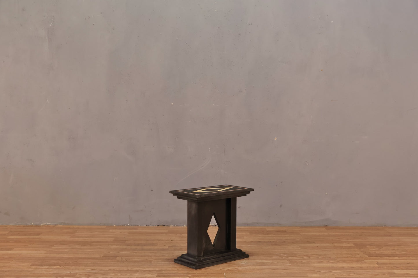 Italian Geometric Slate Side Table