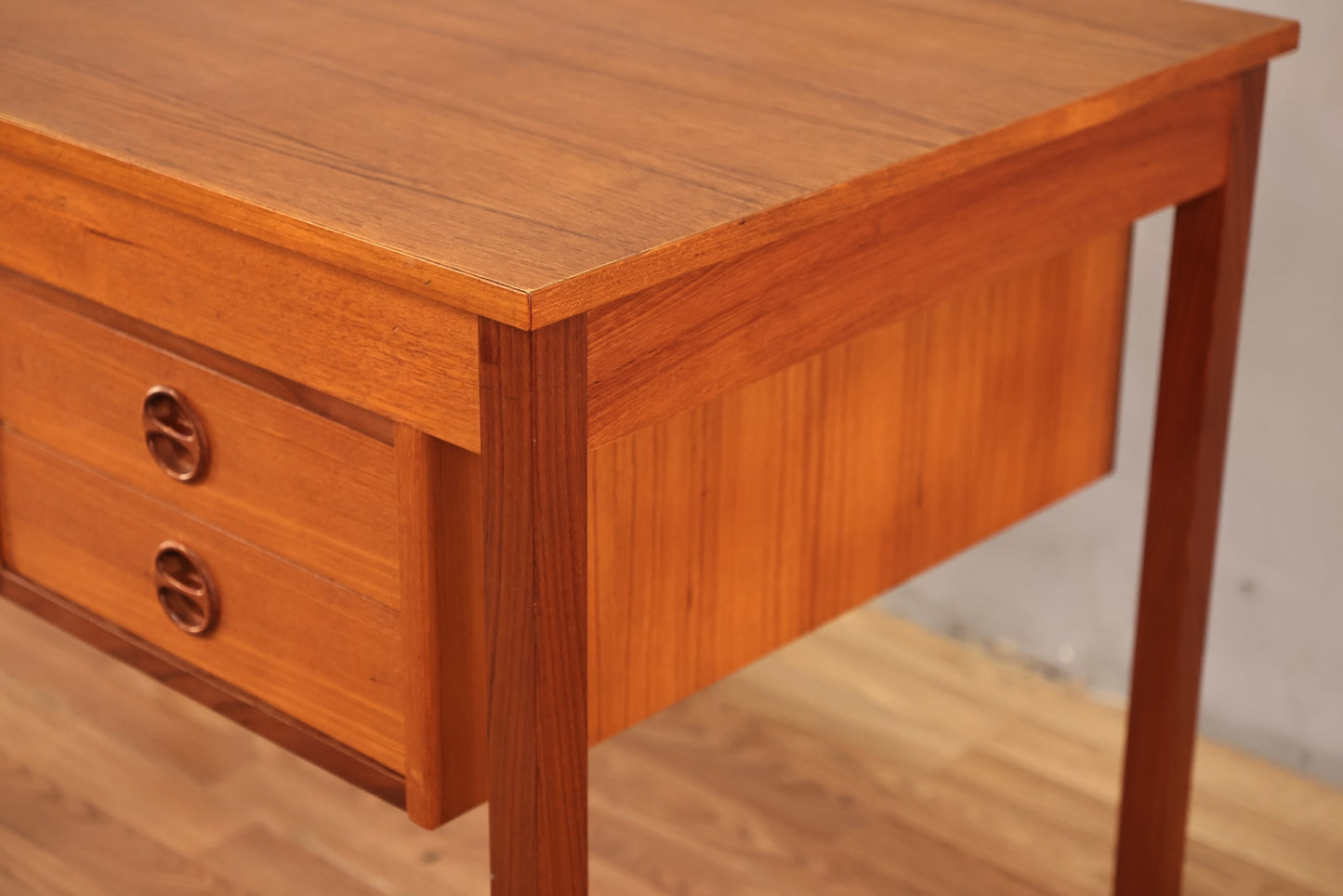 Compact Teak 2-Drawer Desk