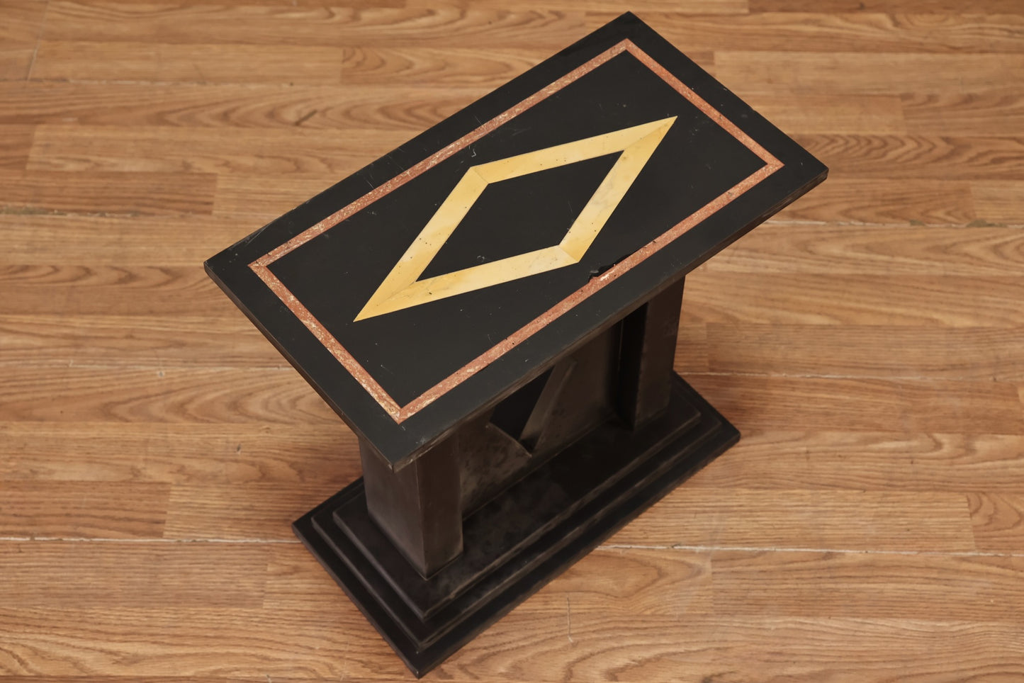 Italian Geometric Slate Side Table