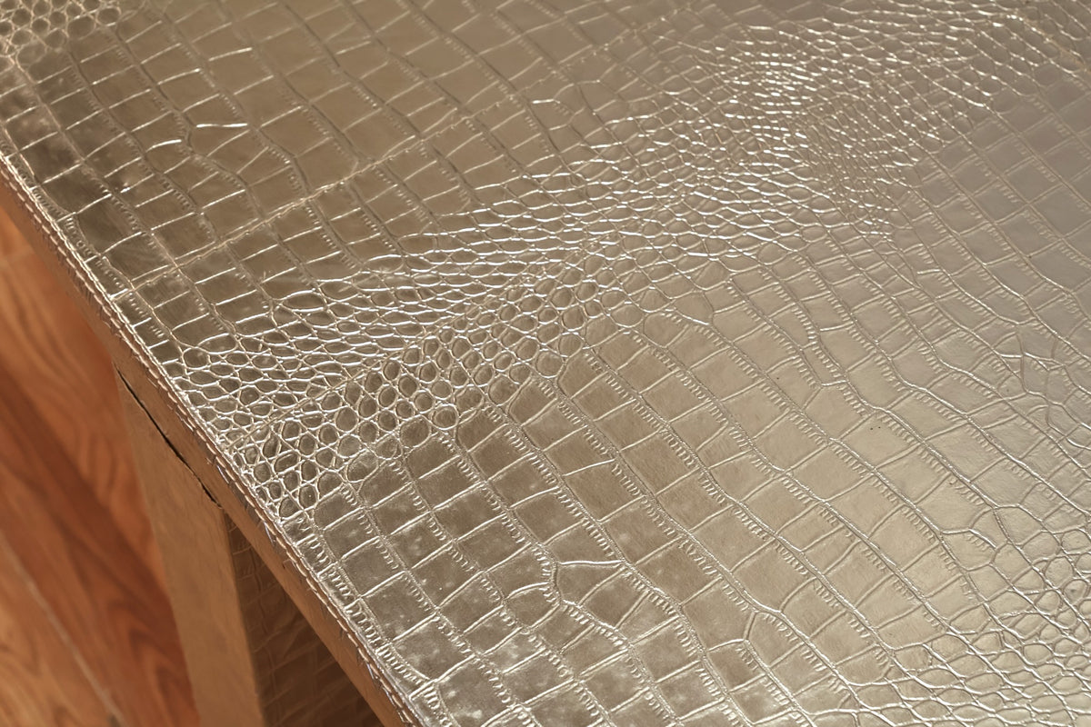 Large Silver Alligator End Table - ONLINE ONLY
