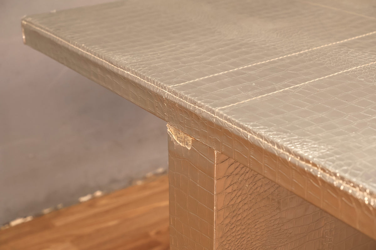 Large Silver Alligator End Table - ONLINE ONLY