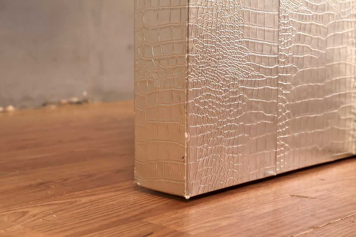 Large Silver Alligator End Table - ONLINE ONLY
