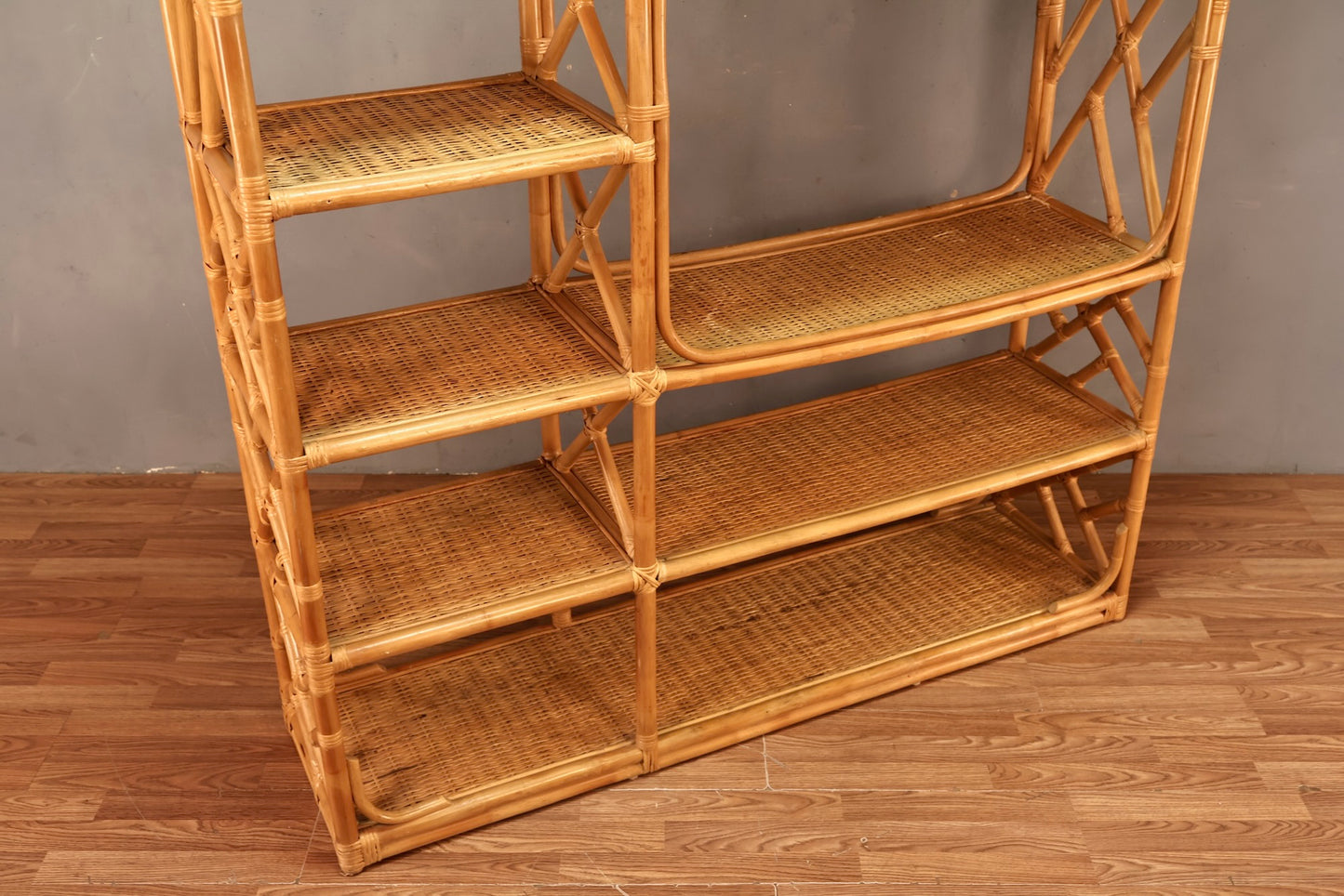 Large Bamboo & Rattan Divided Etagere - ONLINE ONLY