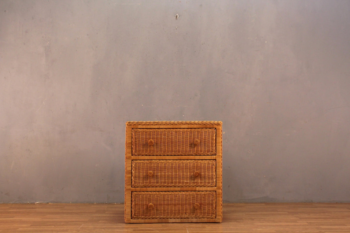 Wicker 3-Drawer Commode