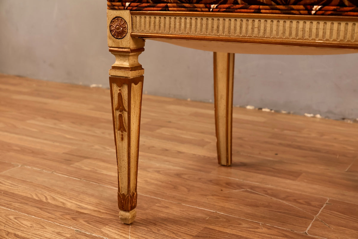 French Regal Ivory & Cane Side Chair