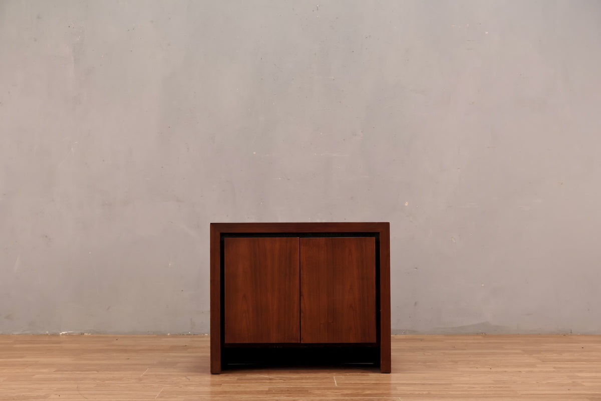 Mid Century Walnut 2-Door Nightstand