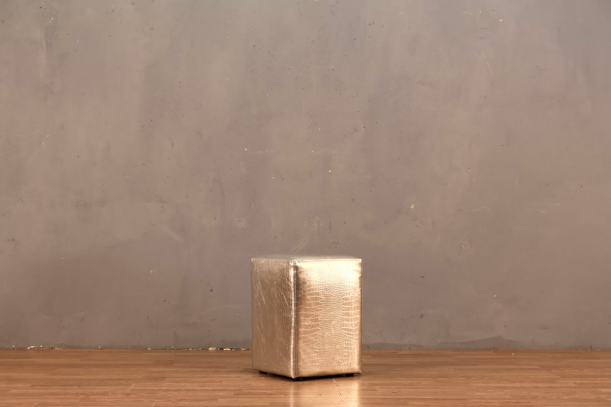 Small Silver Alligator Stool