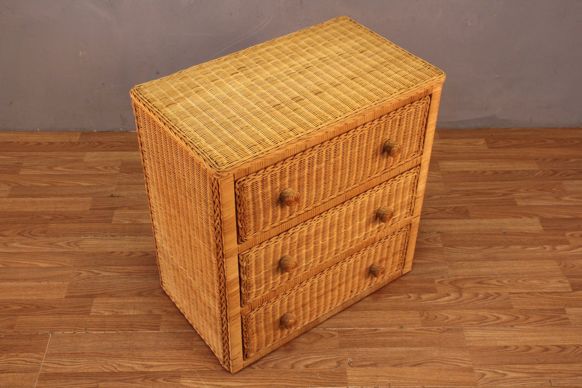 Wicker 3-Drawer Commode