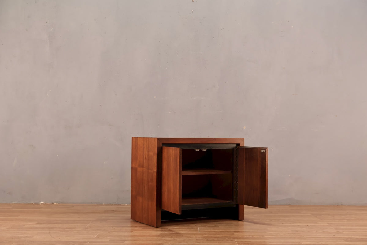 Mid Century Walnut 2-Door Nightstand