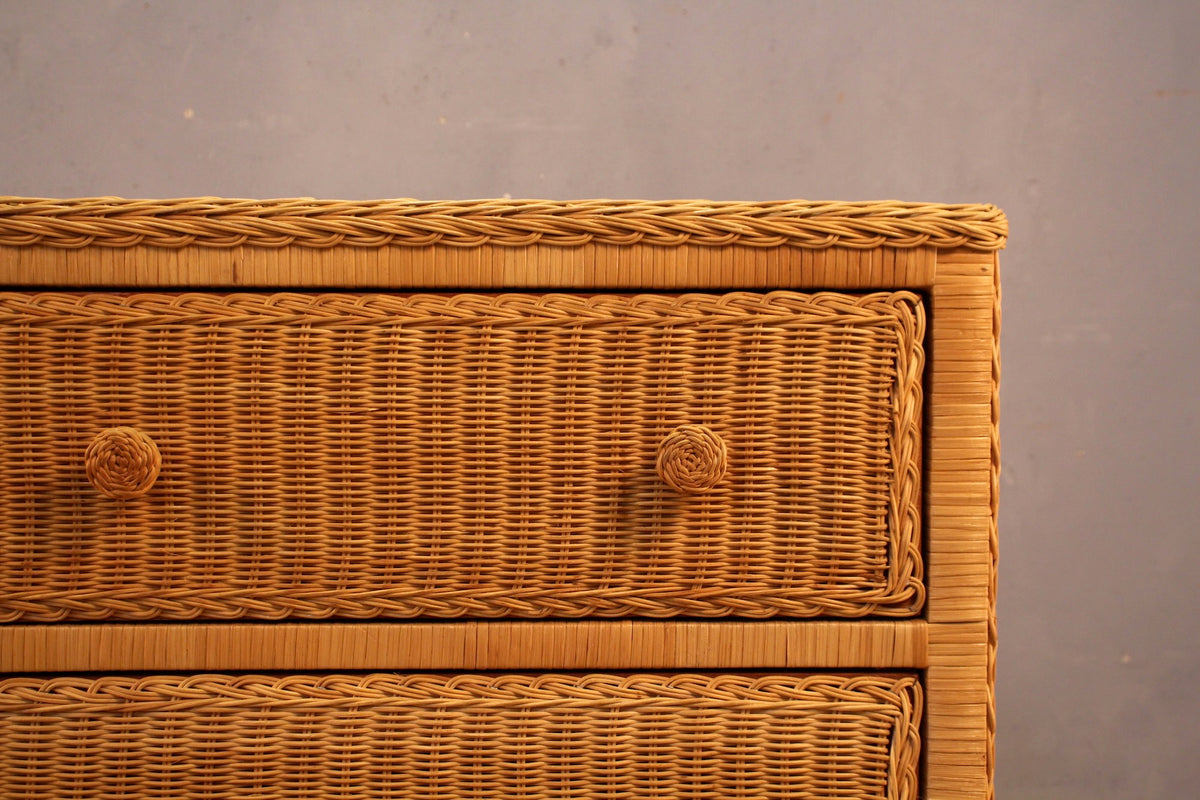 Wicker 3-Drawer Commode
