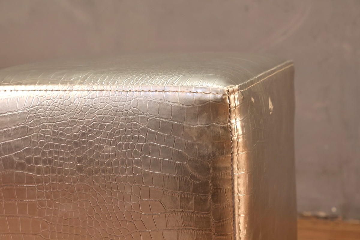 Small Silver Alligator Stool