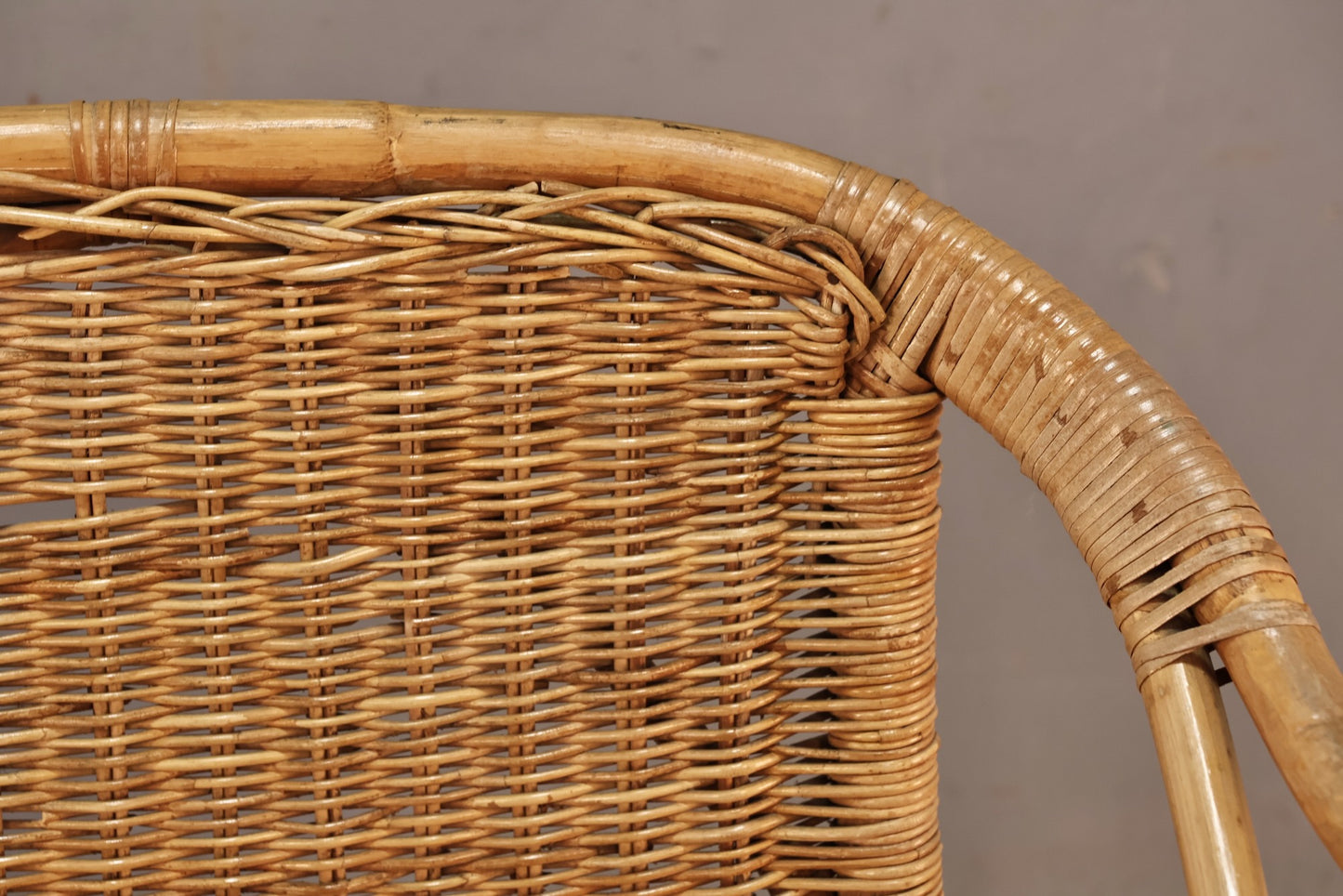 Mid Century Wicker & Iron Settee
