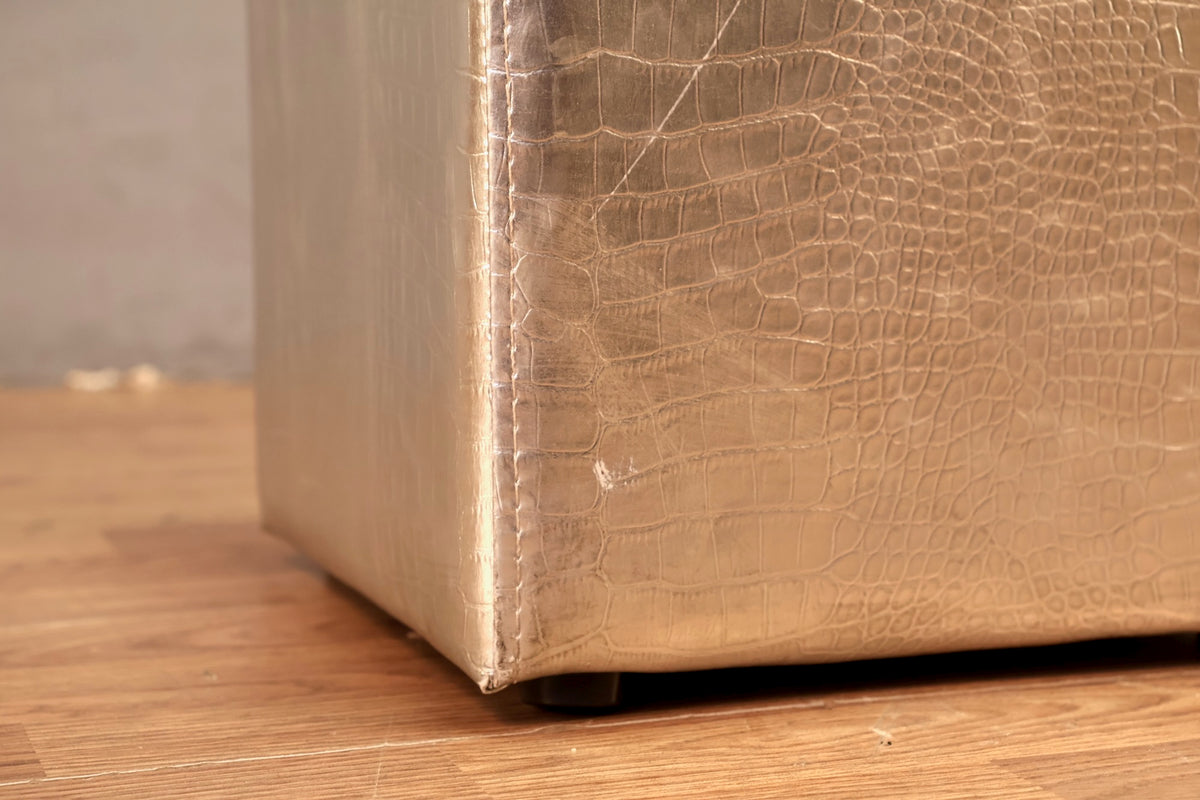 Small Silver Alligator Stool