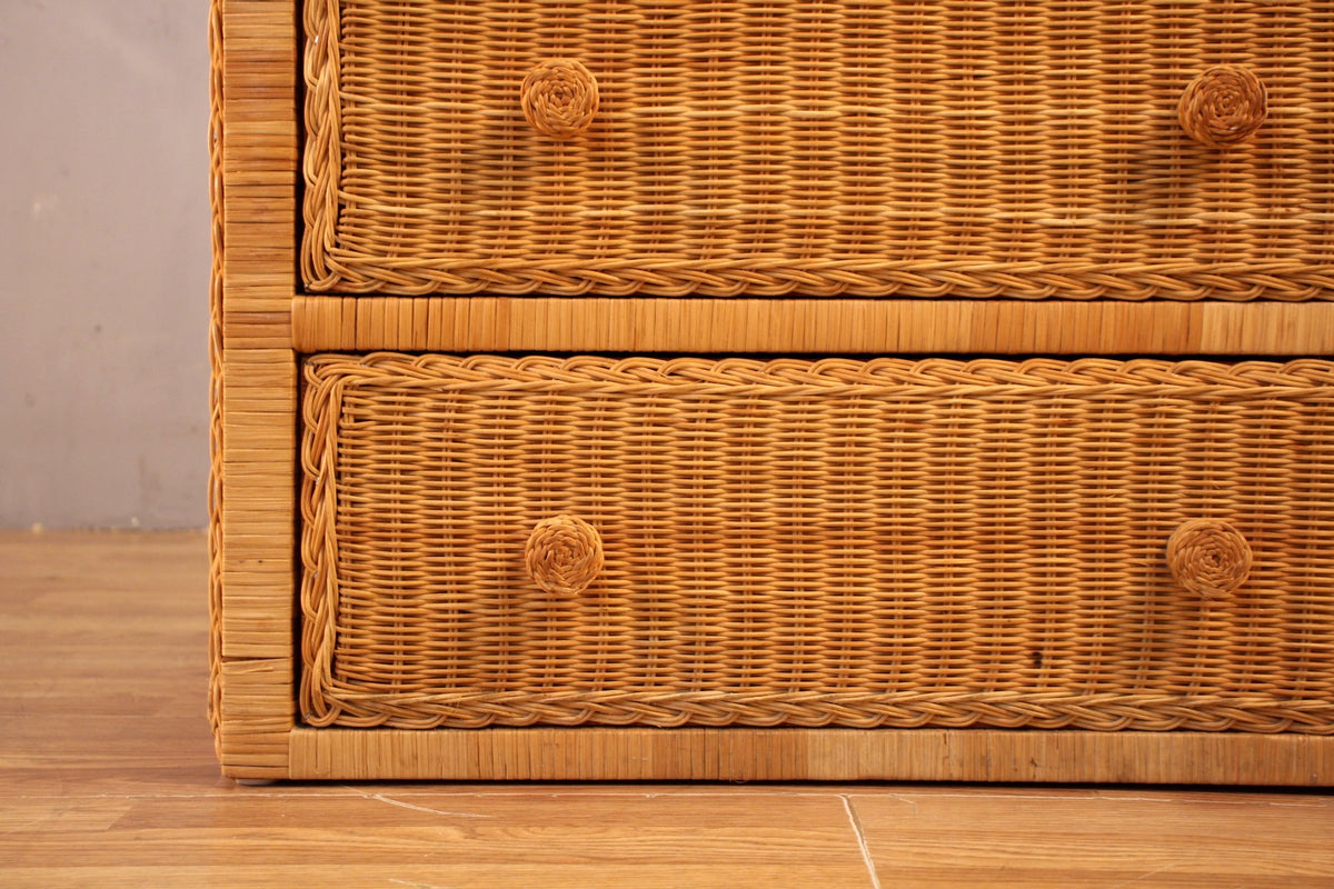 Wicker 3-Drawer Commode