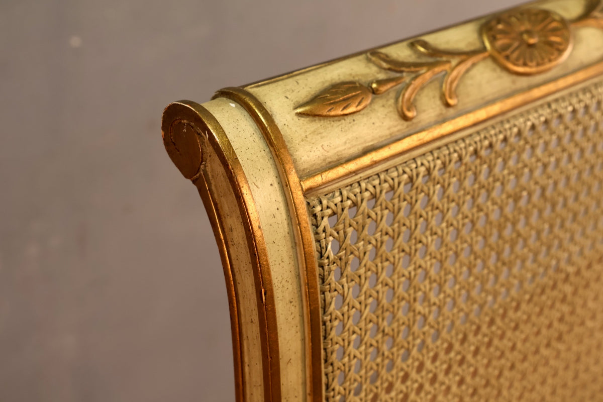 French Regal Ivory & Cane Side Chair