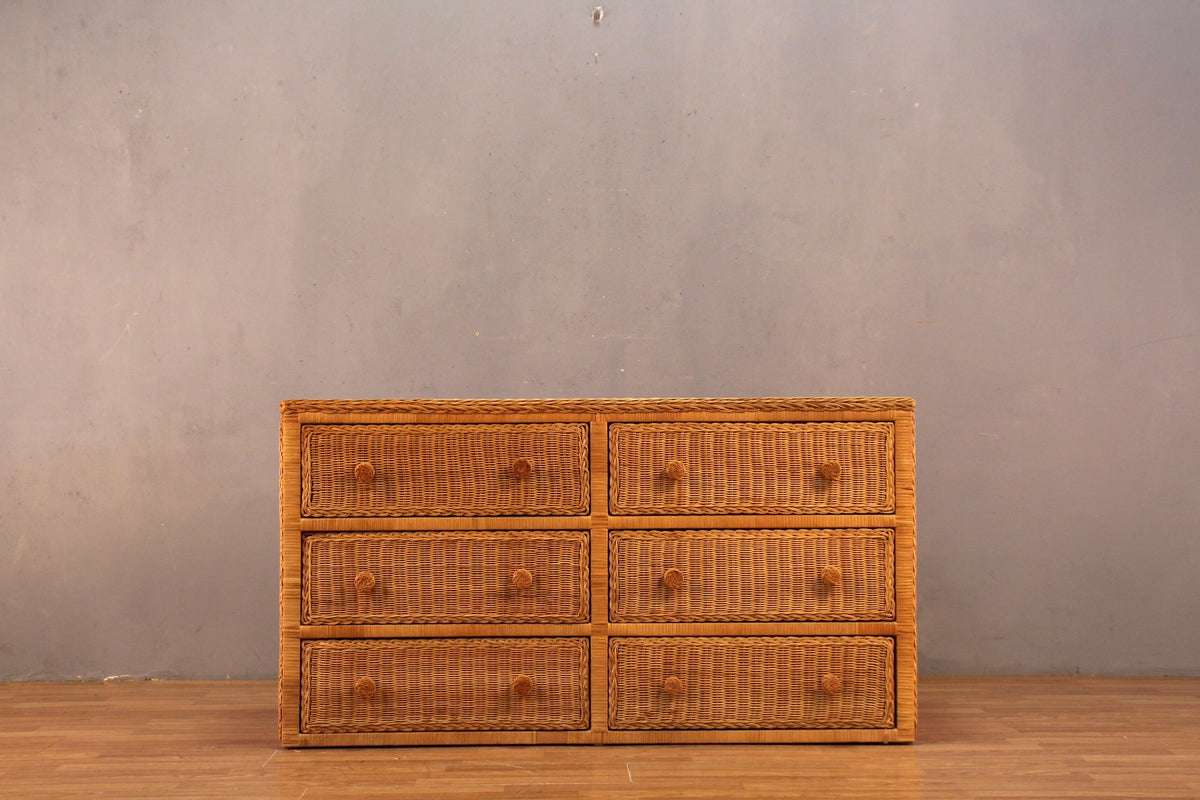 Wicker 6-Drawer Dresser