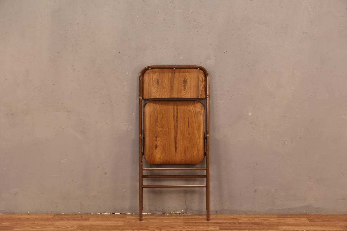 Samsonite Metal & Woodgrain Vinyl Folding Chair