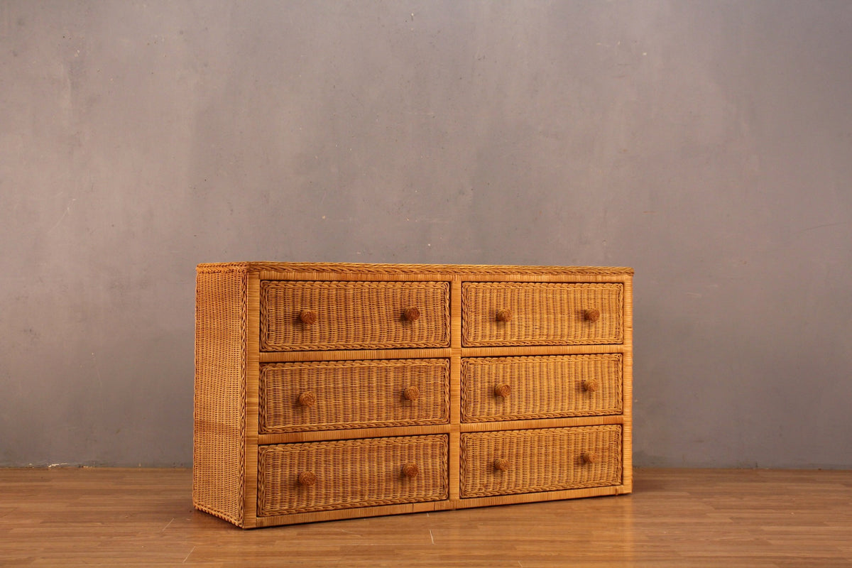 Wicker 6-Drawer Dresser