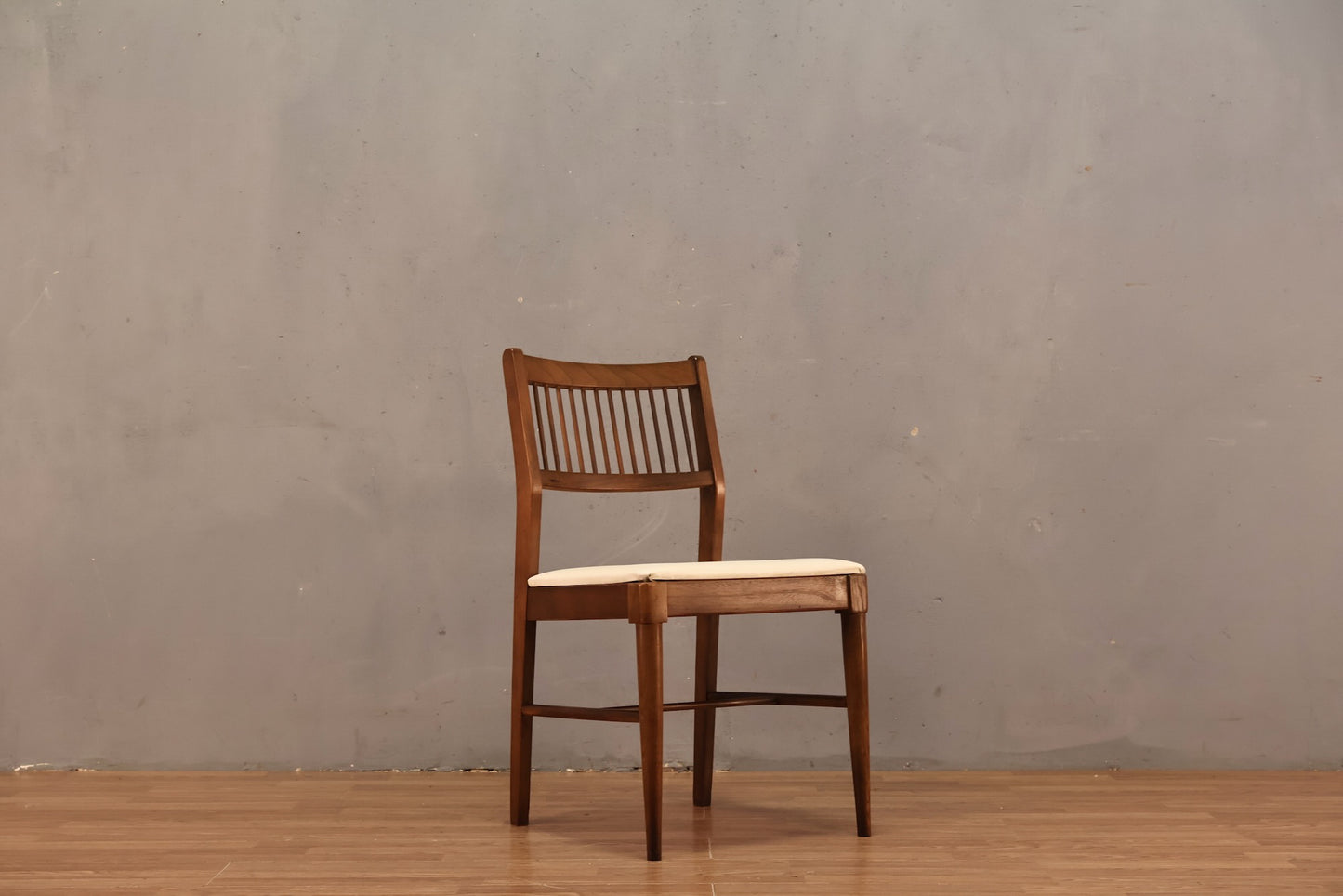 Mid Century Walnut Slatted Side Chair