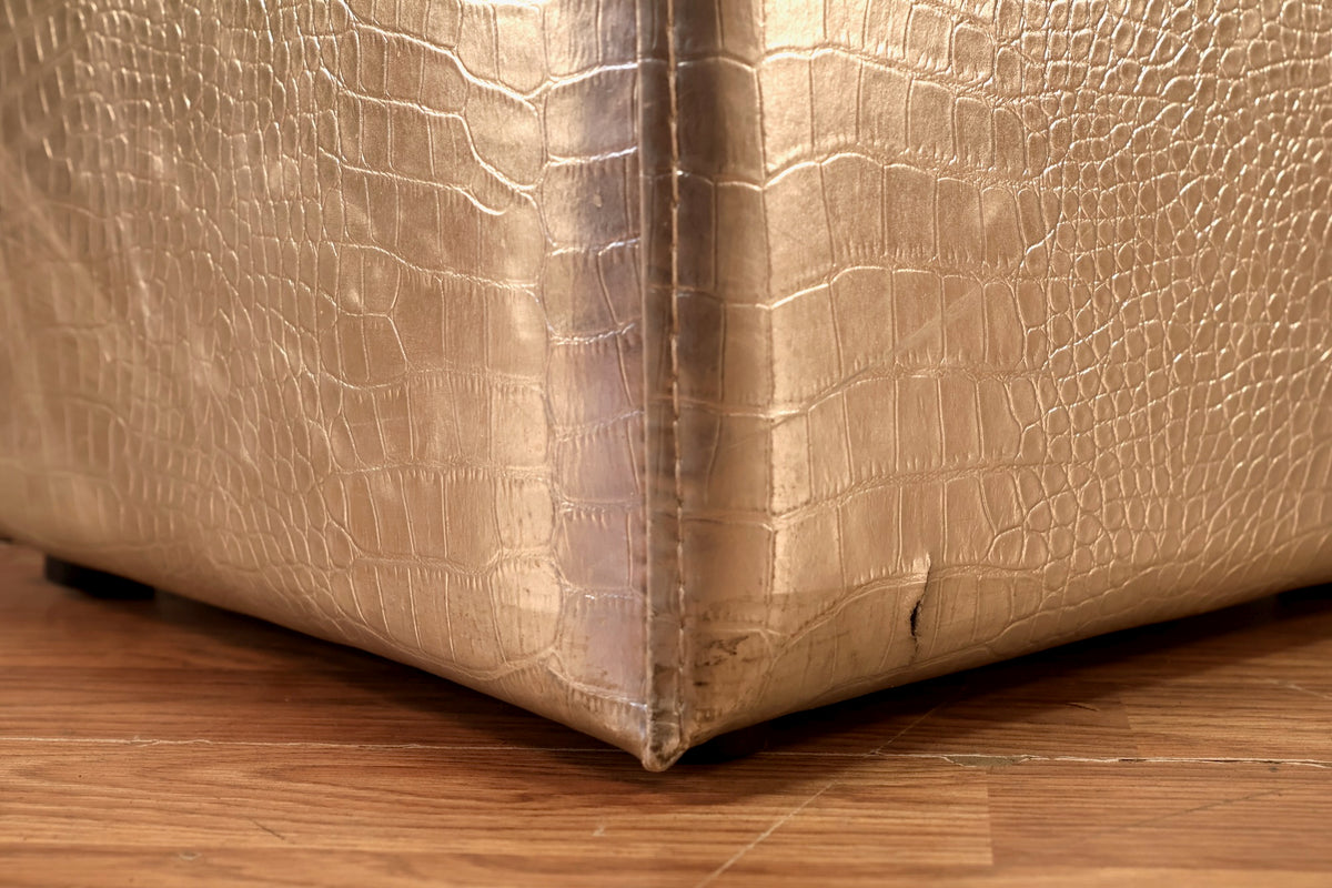 Small Silver Alligator Stool