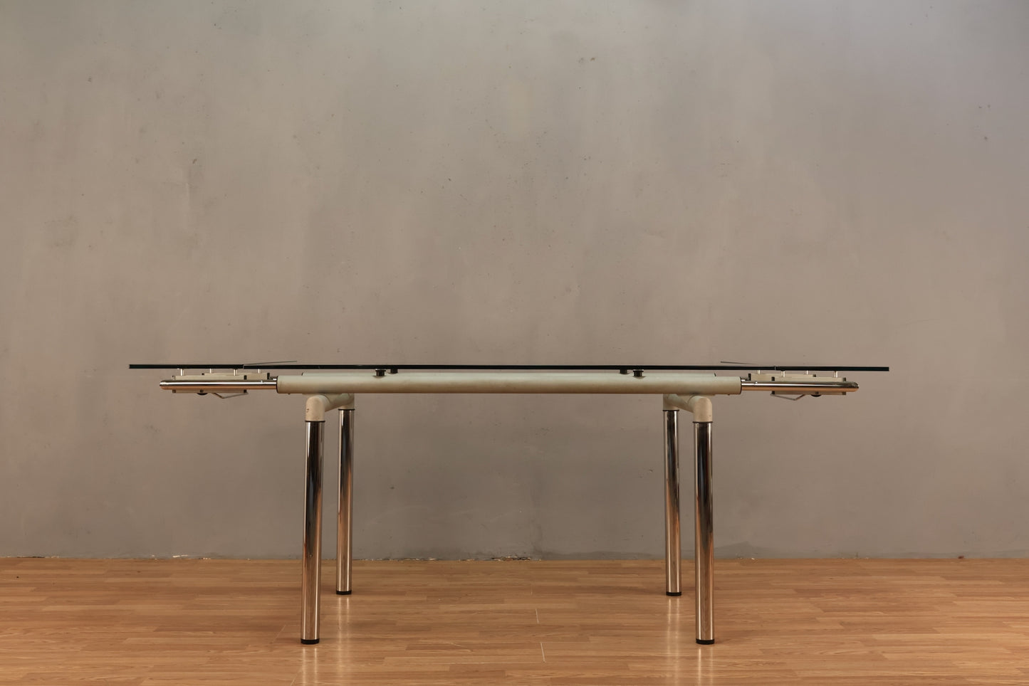 Modern Chrome & Glass Expanding Dining Table - ONLINE ONLY