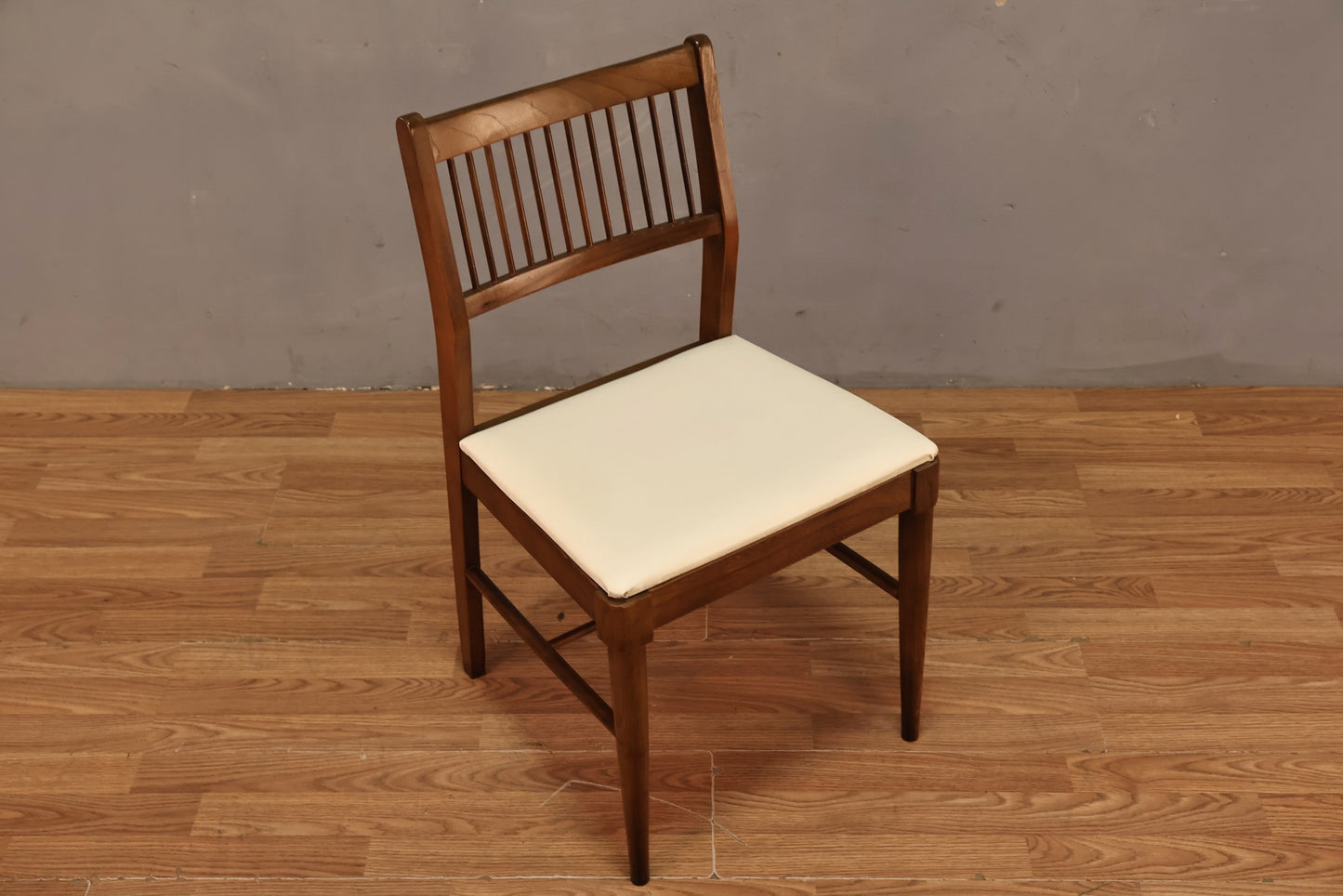 Mid Century Walnut Slatted Side Chair