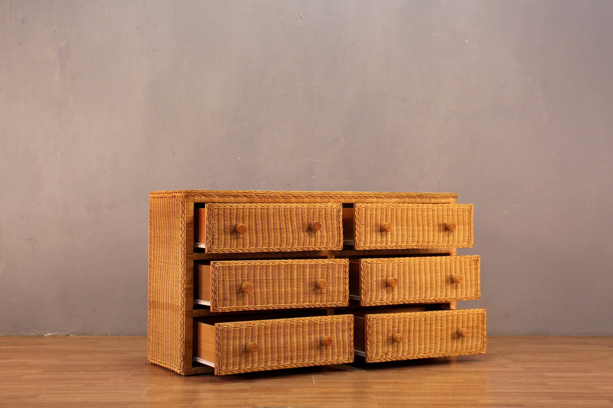 Wicker 6-Drawer Dresser