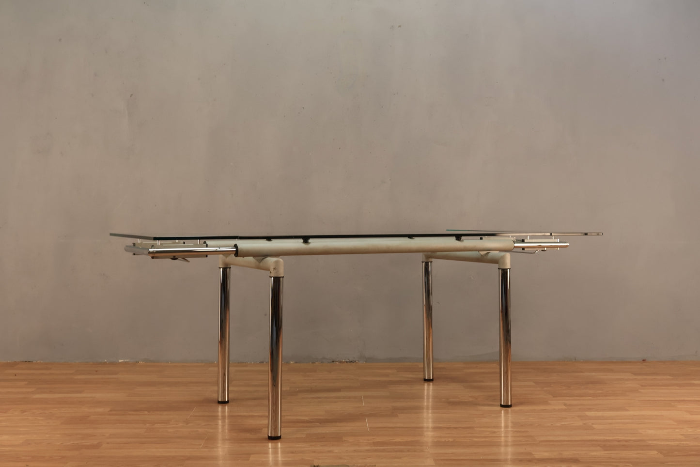 Modern Chrome & Glass Expanding Dining Table - ONLINE ONLY