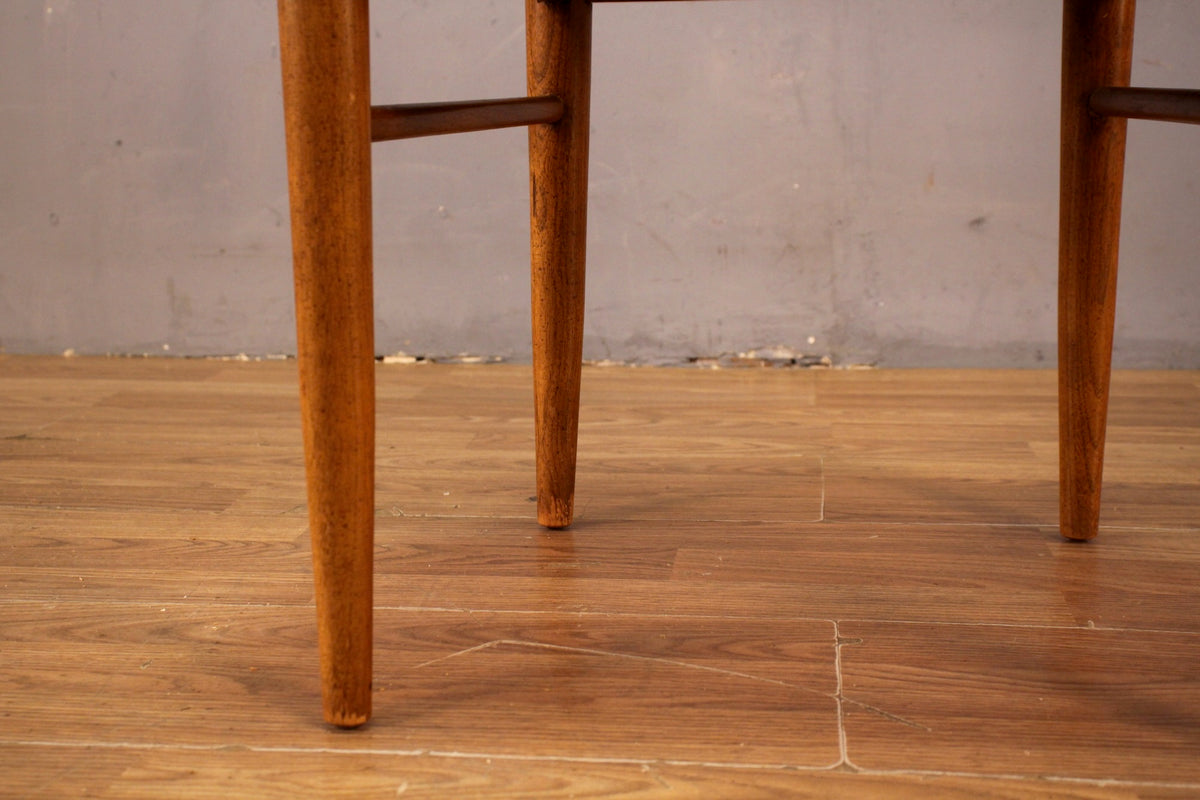 Mid Century Walnut & Pecan Vinyl Side Chair