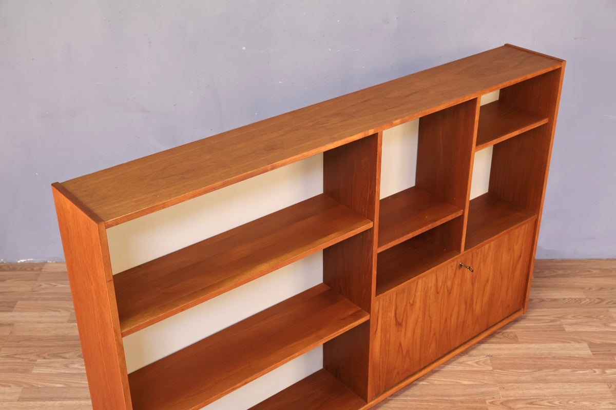 Danish Teak Shallow Drop-Front Wall Unit - ONLINE ONLY