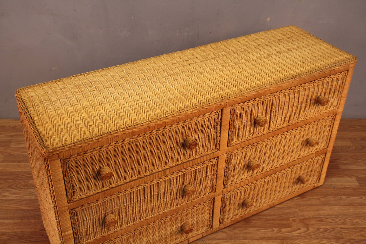 Wicker 6-Drawer Dresser