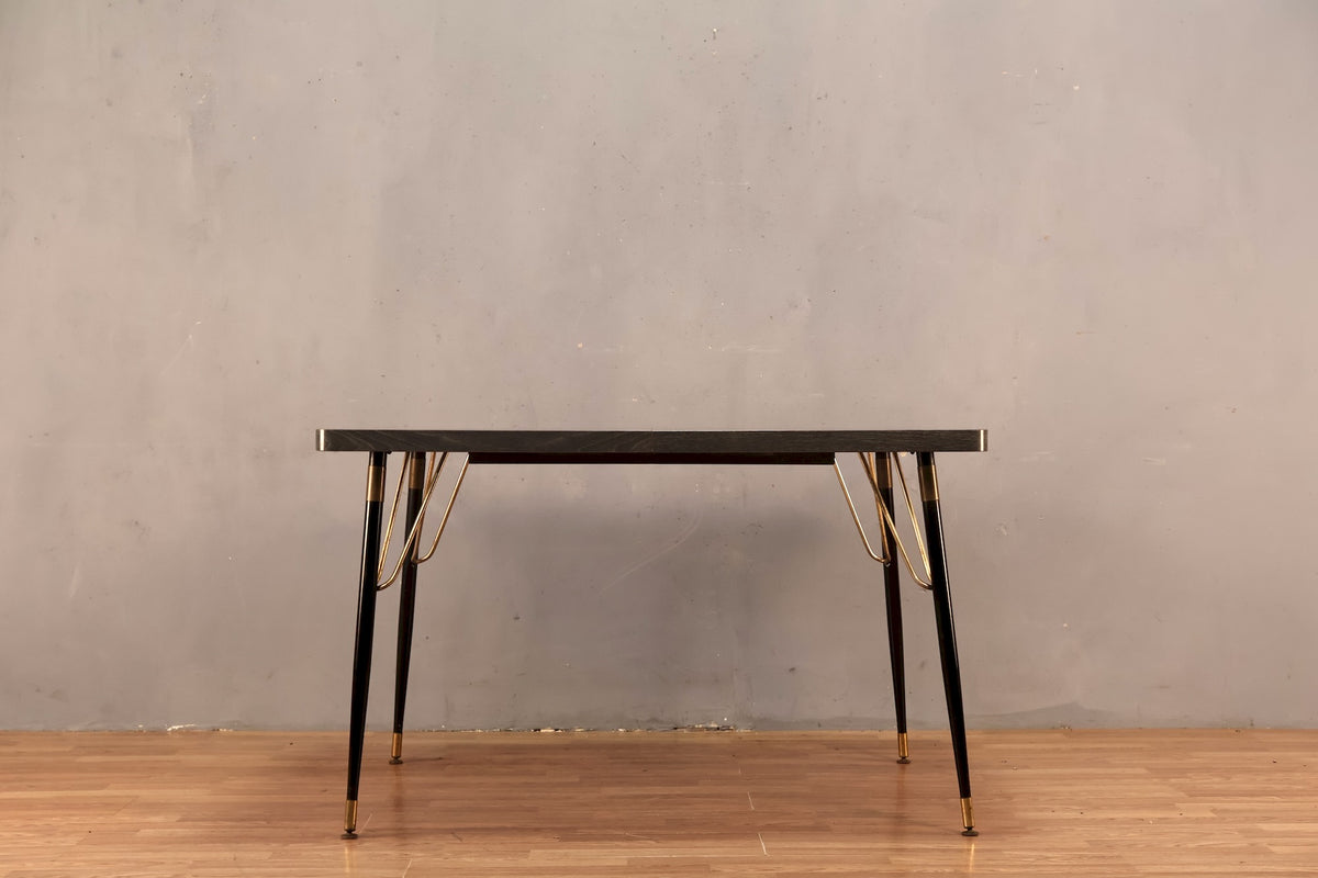 Atomic Gray Laminate Kitchen Table with Leaf - ONLINE ONLY