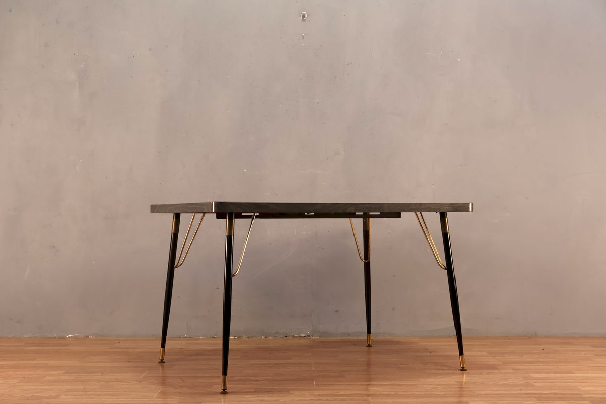 Atomic Gray Laminate Kitchen Table with Leaf - ONLINE ONLY