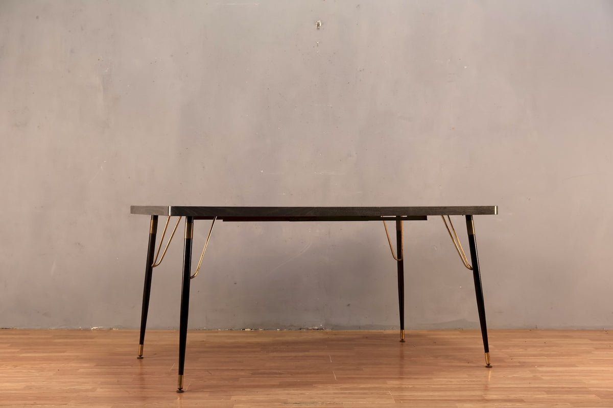 Atomic Gray Laminate Kitchen Table with Leaf - ONLINE ONLY
