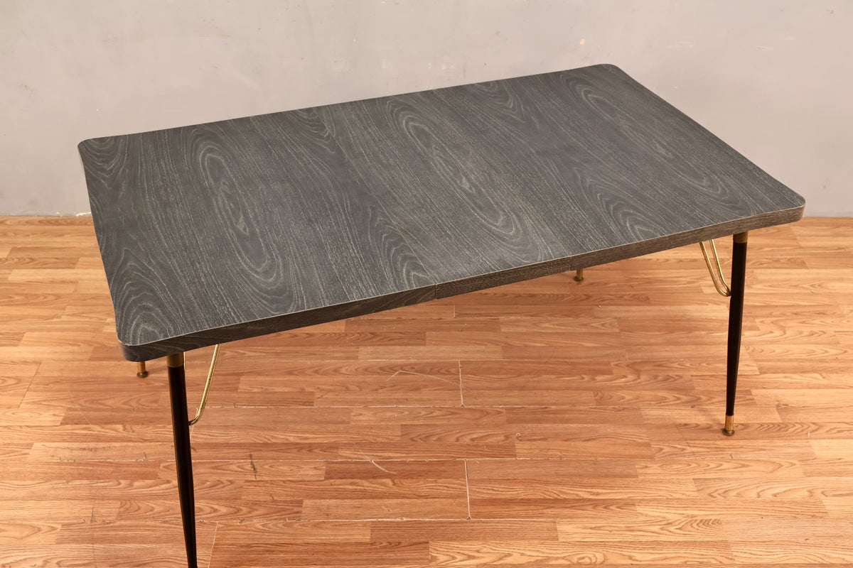 Atomic Gray Laminate Kitchen Table with Leaf - ONLINE ONLY