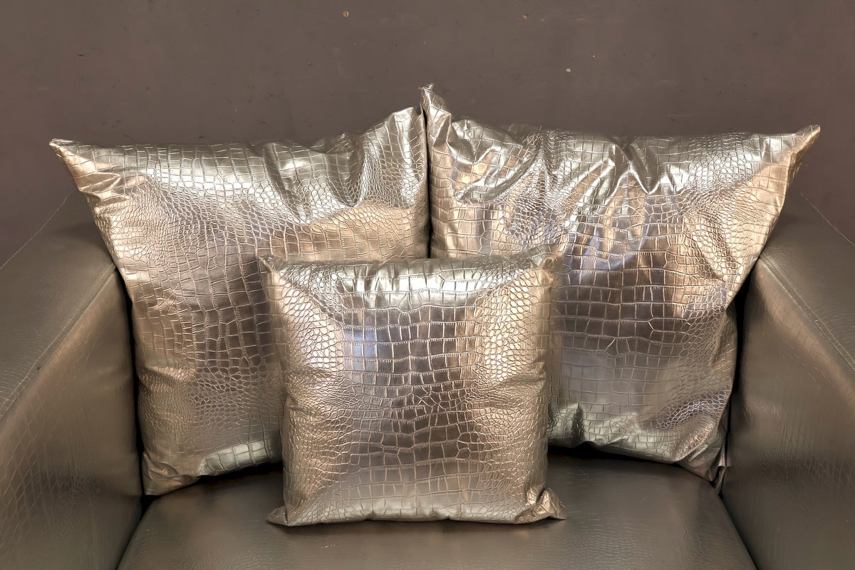 Large Silver Alligator Club Chair - ONLINE ONLY
