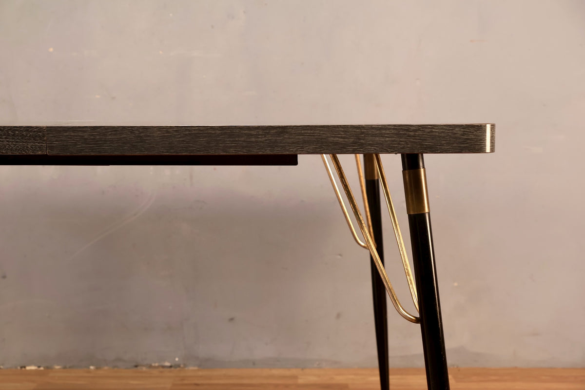 Atomic Gray Laminate Kitchen Table with Leaf - ONLINE ONLY