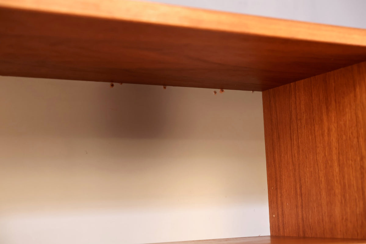 Danish Teak Shallow Drop-Front Wall Unit - ONLINE ONLY