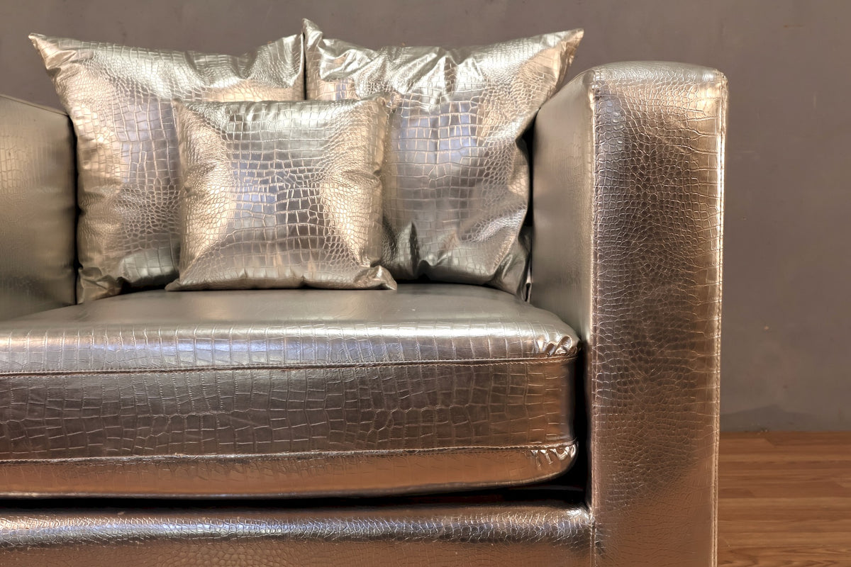Large Silver Alligator Club Chair - ONLINE ONLY