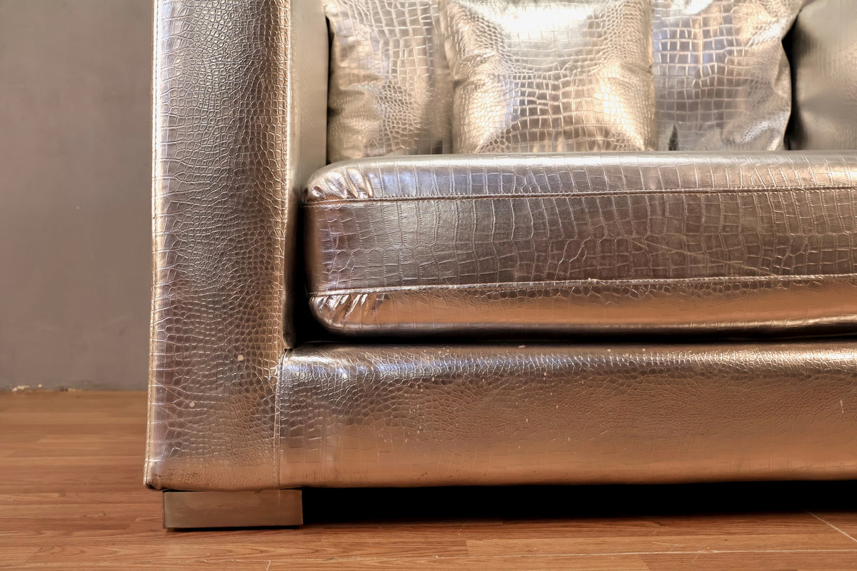 Large Silver Alligator Club Chair - ONLINE ONLY