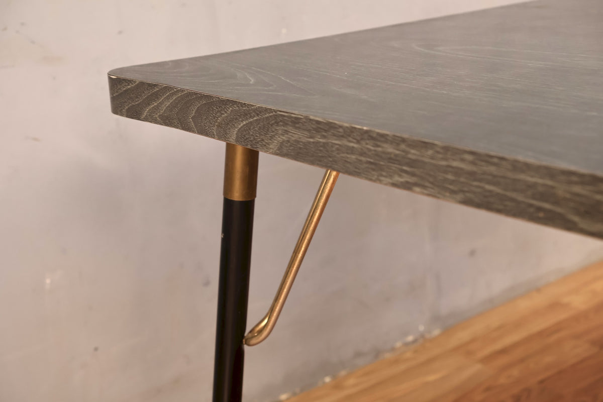 Atomic Gray Laminate Kitchen Table with Leaf - ONLINE ONLY