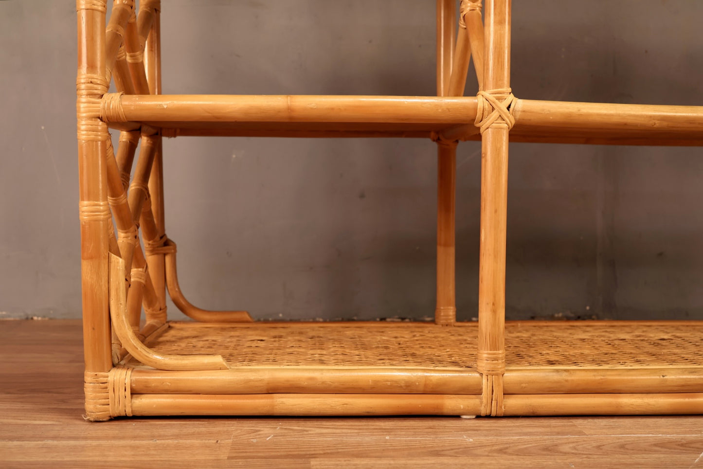 Large Bamboo & Rattan Divided Etagere - ONLINE ONLY