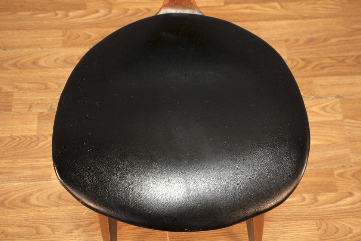 Norman Cherner Bentwood & Black Leather Side Chair