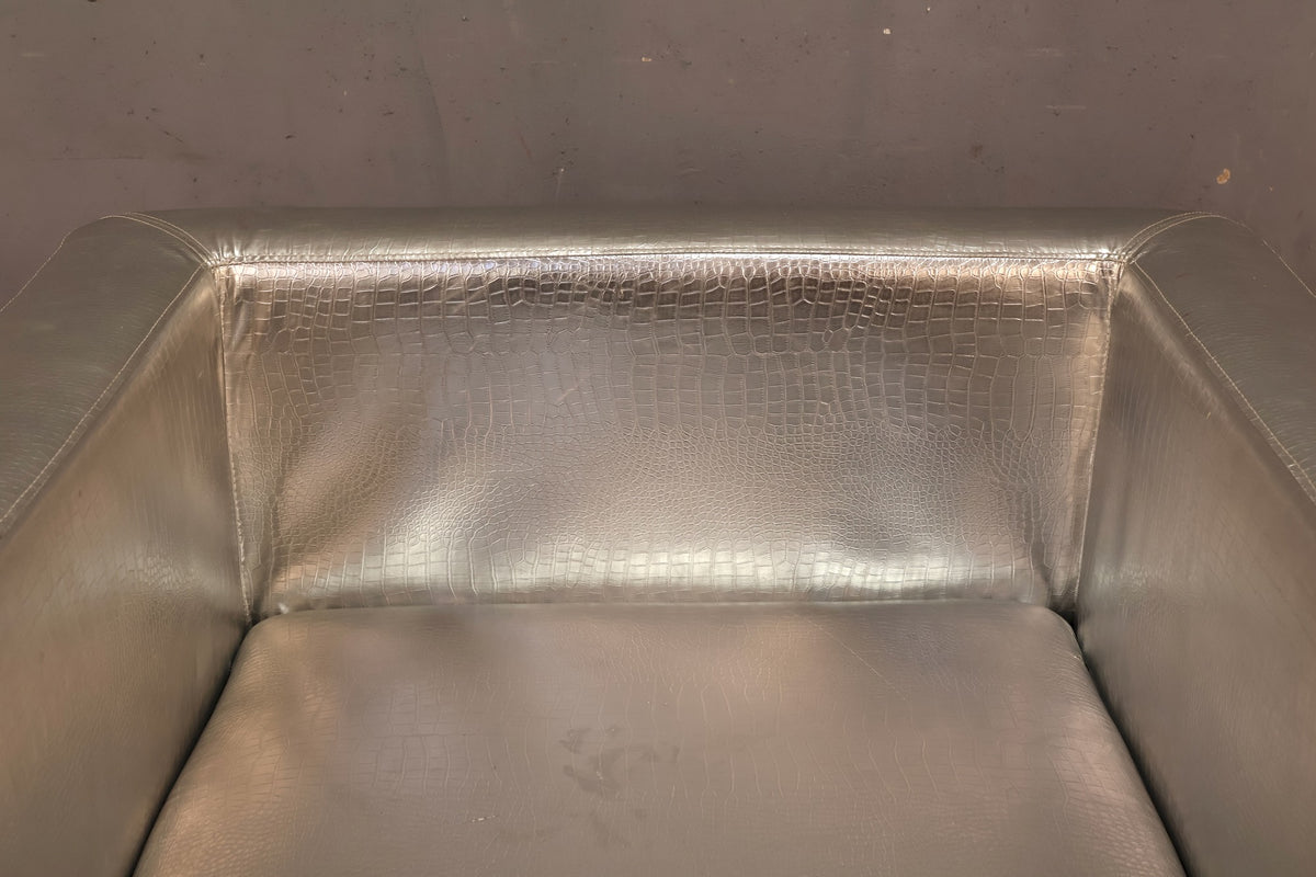 Large Silver Alligator Club Chair - ONLINE ONLY