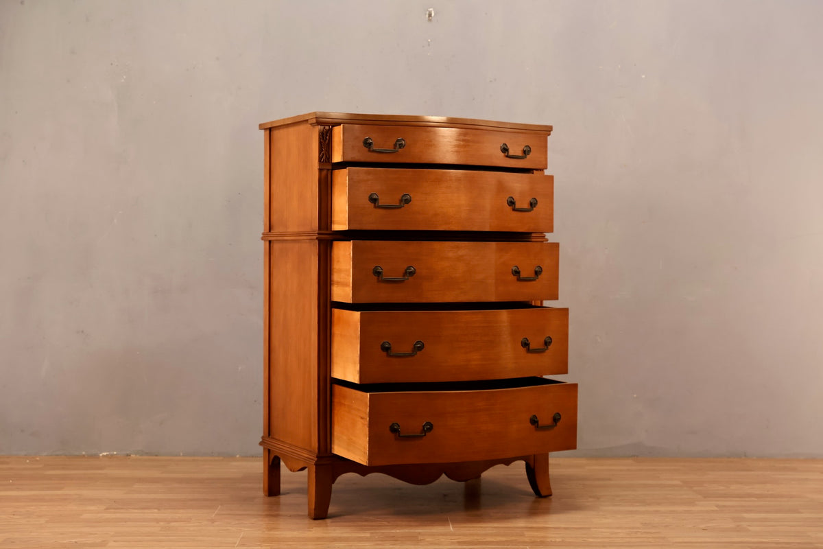 Huntley Maple 5-Drawer Highboy Dresser