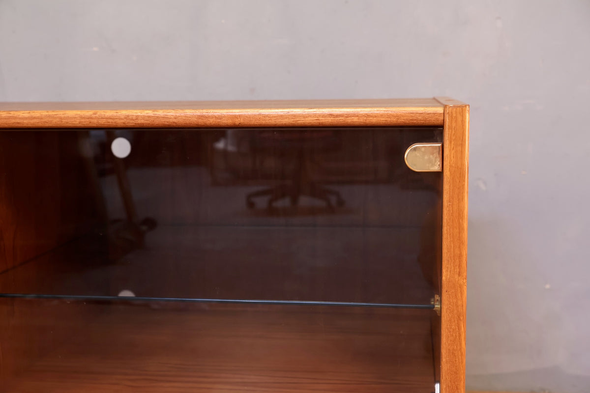 Danish Teak & Glass Mini Credenza