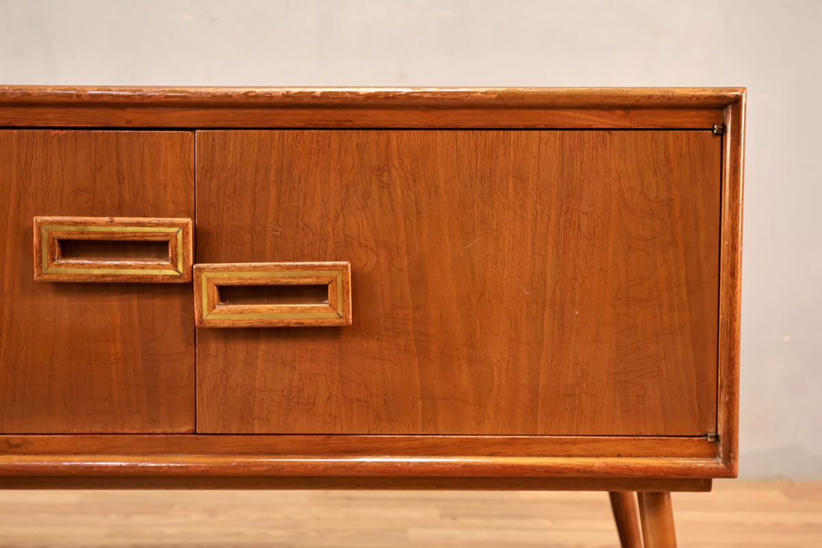 Mid Century Walnut 2-Door Mini Credenza